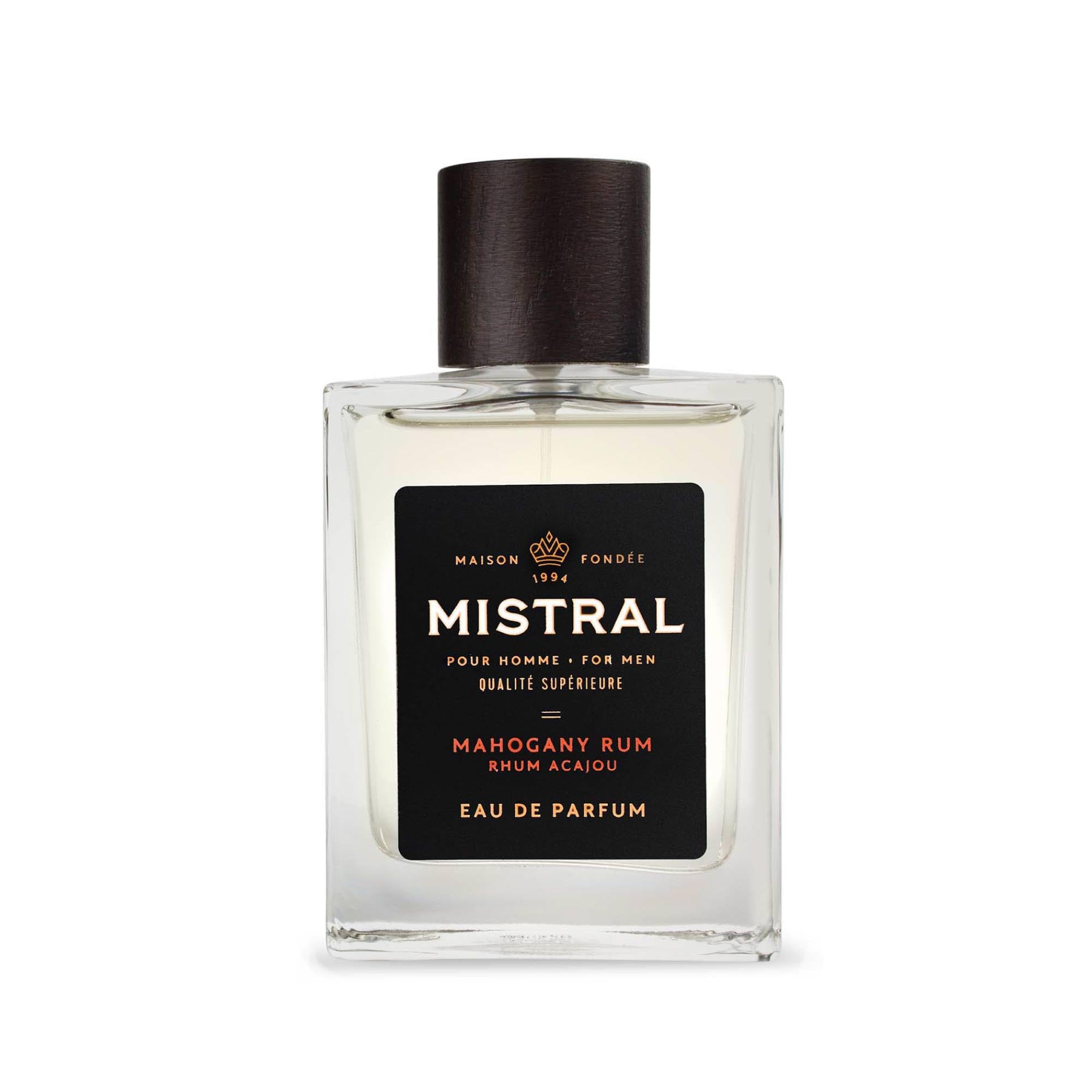 Mistral Men’s Cologne – Mahogany Rum Eau de Parfum | Warm, Spicy & Earthy Masculine Fragrance with Patchouli, Amber & Cedarwood | Cruelty-Free & Long-Lasting Perfume for Men, Made in France - 3.4 Oz