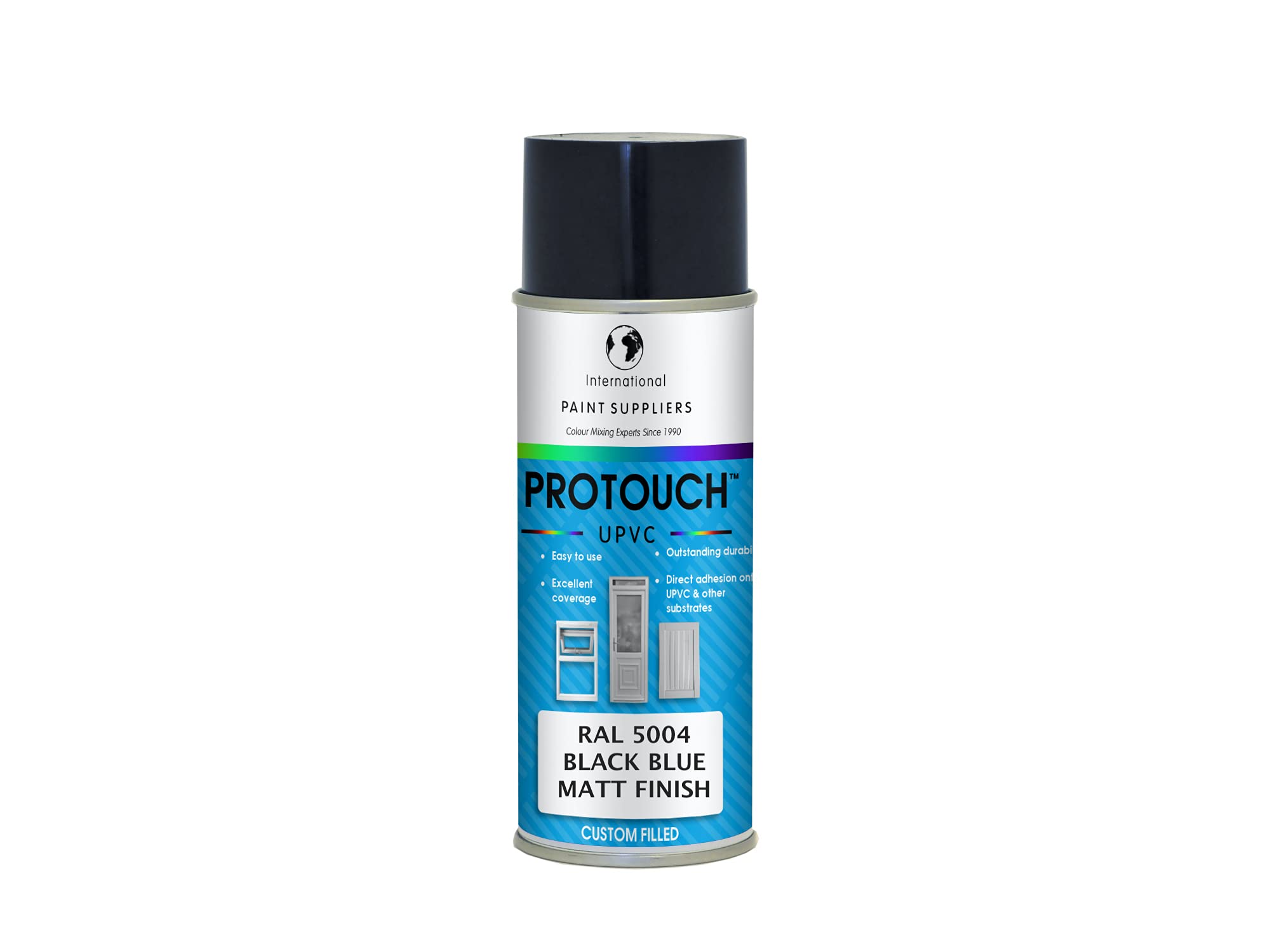 PROTOUCH UPVC SPRAY PAINT - RAL 5004 BLACK BLUE - MATT FINISH - NO UNDERCOAT PRIMER REQUIRED