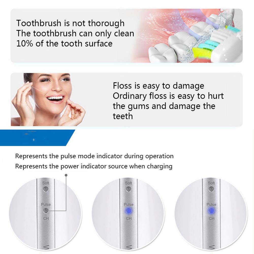 Portable professionnel sans fil dentaire IRRIGATOR oral avec réservoir 150ml et 2 jet conseils dents nettoyant pour bretelles, 3 modes de nettoyage, USB rechargeable, IPX7 imperméable à l'eau