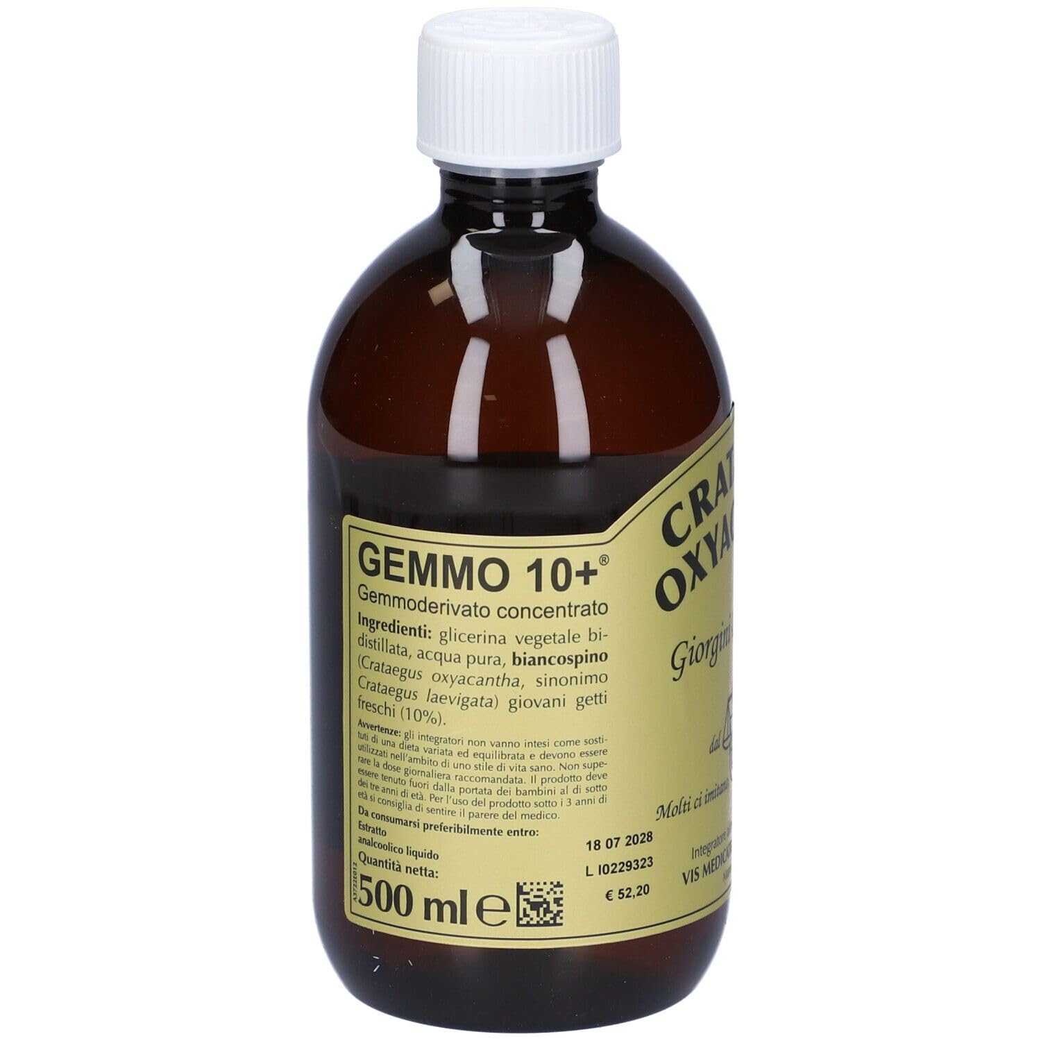 Dr Giorgini GEMMO 10+ BIANCOSPINO Gemmoderivato Concentrato Liquido Analcoolico - 500 ml