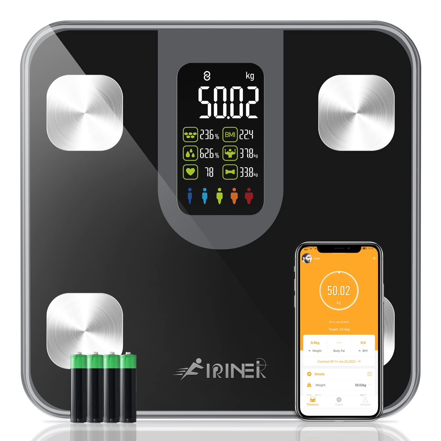 Buy FIRINER Scale for Body Weight and , Heart Rate BMI Large Display