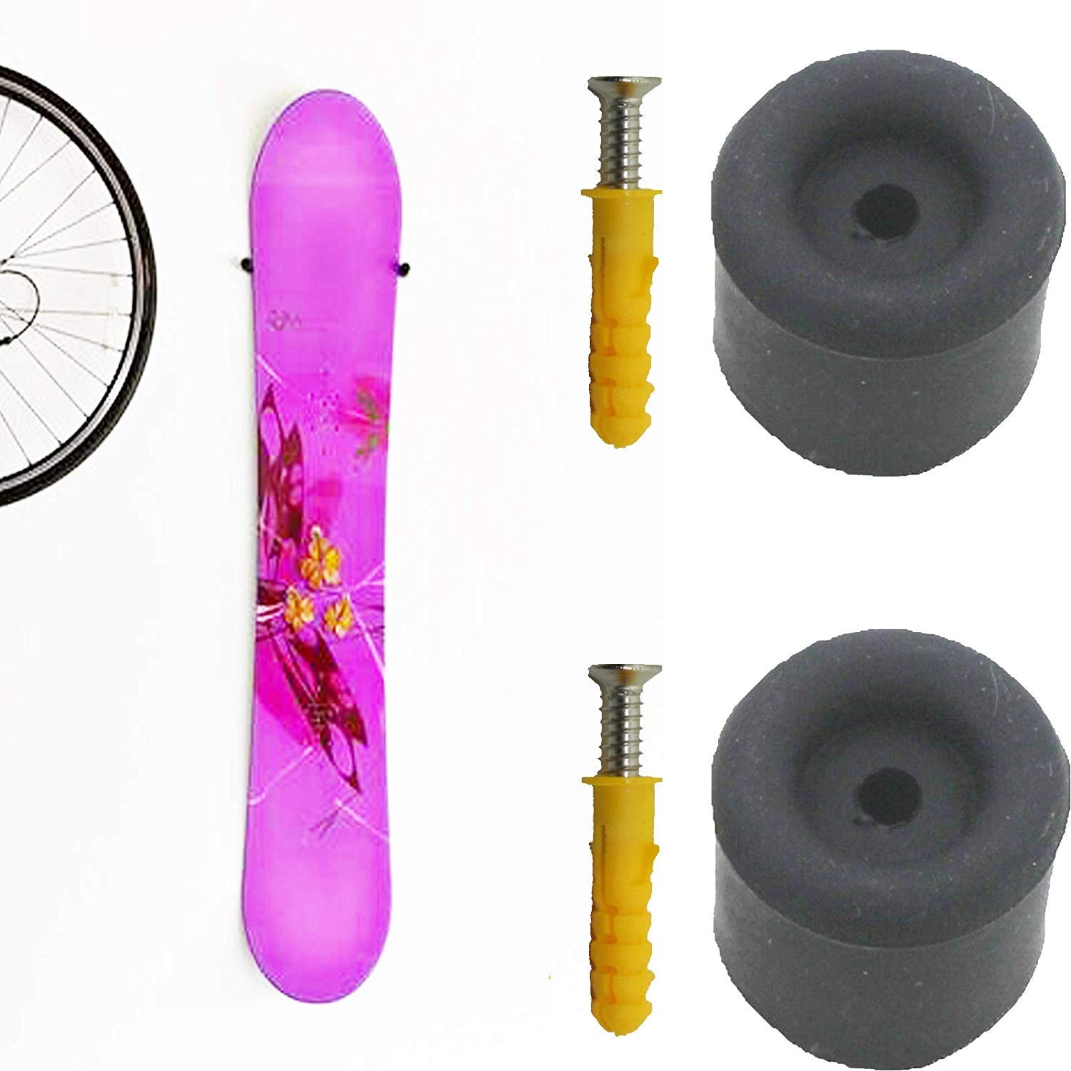 Pmsanzay Paquete de 12 – Soporte de esquí y snowboard | Estante de almacenamiento de esquí | Soporte de pared vertical horizontal | Capacidad para 6 tablas
