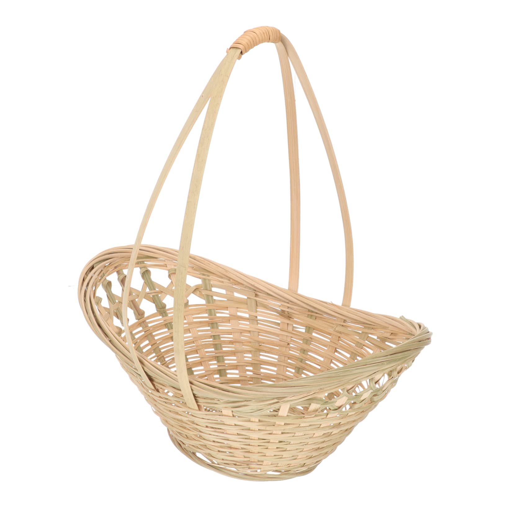 SUPVOX Woven Baskets Wicker Baskets with Handles Floral Decorations Garden Pots Outdoor Hanging Kitchen Baskets Pantry Storage Baskets Home Decor Shopping Basket Bamboo Weaving to Weave
