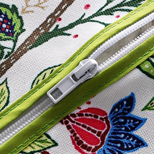 Image of EHouseHome Outdoor Indoor 60x84 inch Rectangle Tablecloth with Umbrella Hole, Waterproof Zippered Patio Table Cloth, Perfect for BBQs, Parties, Summer Gatherings