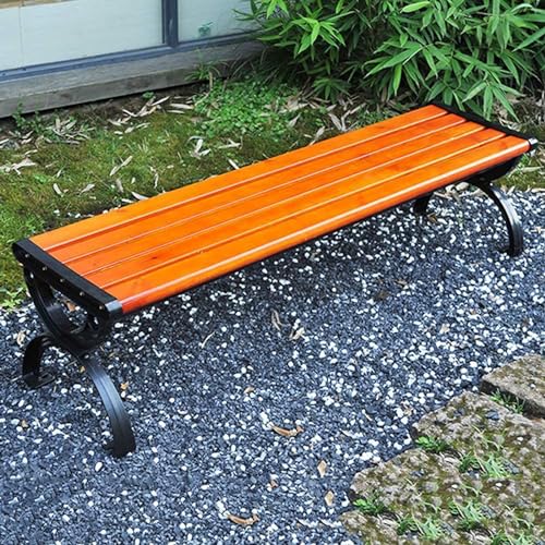 Banc de jardin en bois avec structure acier antirouille pour véranda