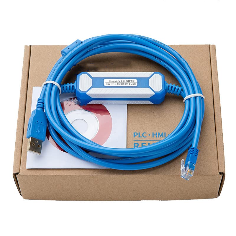 USB-KOYO for SN/SM/SH/SR/DL/NK PLC Programming Cable (Gold-Plated Blue)