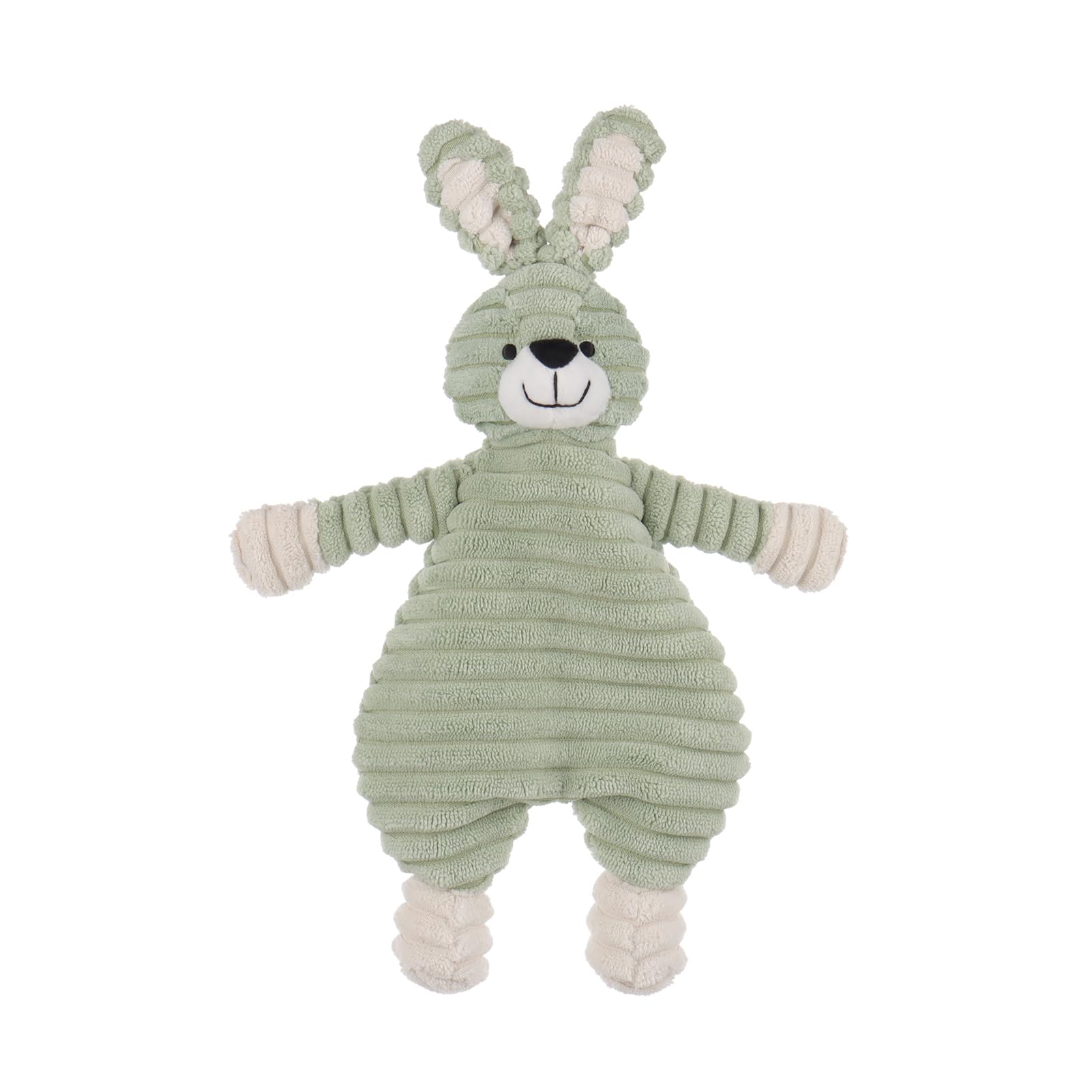 Apricot Lamb Corduroy Bunny Soft Loveys for Babies, Security Blanket for Baby Boy and Girl, Baby Comforter 12 Inches for Infant and Toddlers (Green)