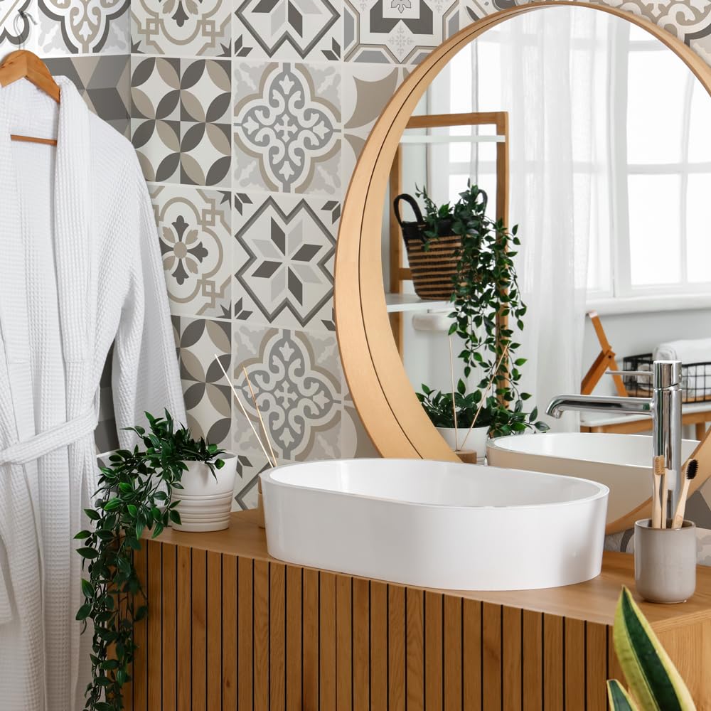 RE-COVERTILES - Adesivi per Piastrelle Bagno e Cucina 24 Pz 10x10 cm - PS00089 Decorazione murale in PVC Impermeabile mattonelle Mosaico Stile cementine Azulejos