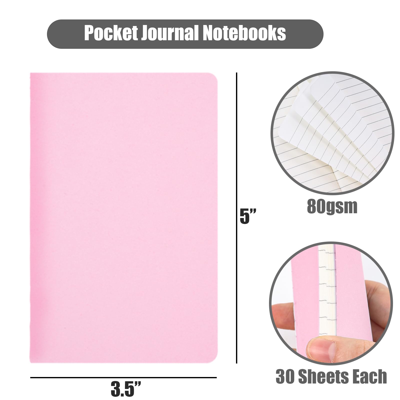 HEYPLACE 16 cuadernos de bolsillo, 3.5 x 5 pulgadas, pequeños blocs de notas con páginas a rayas, mini cuaderno para escuela, oficina, hogar, regalos de viaje