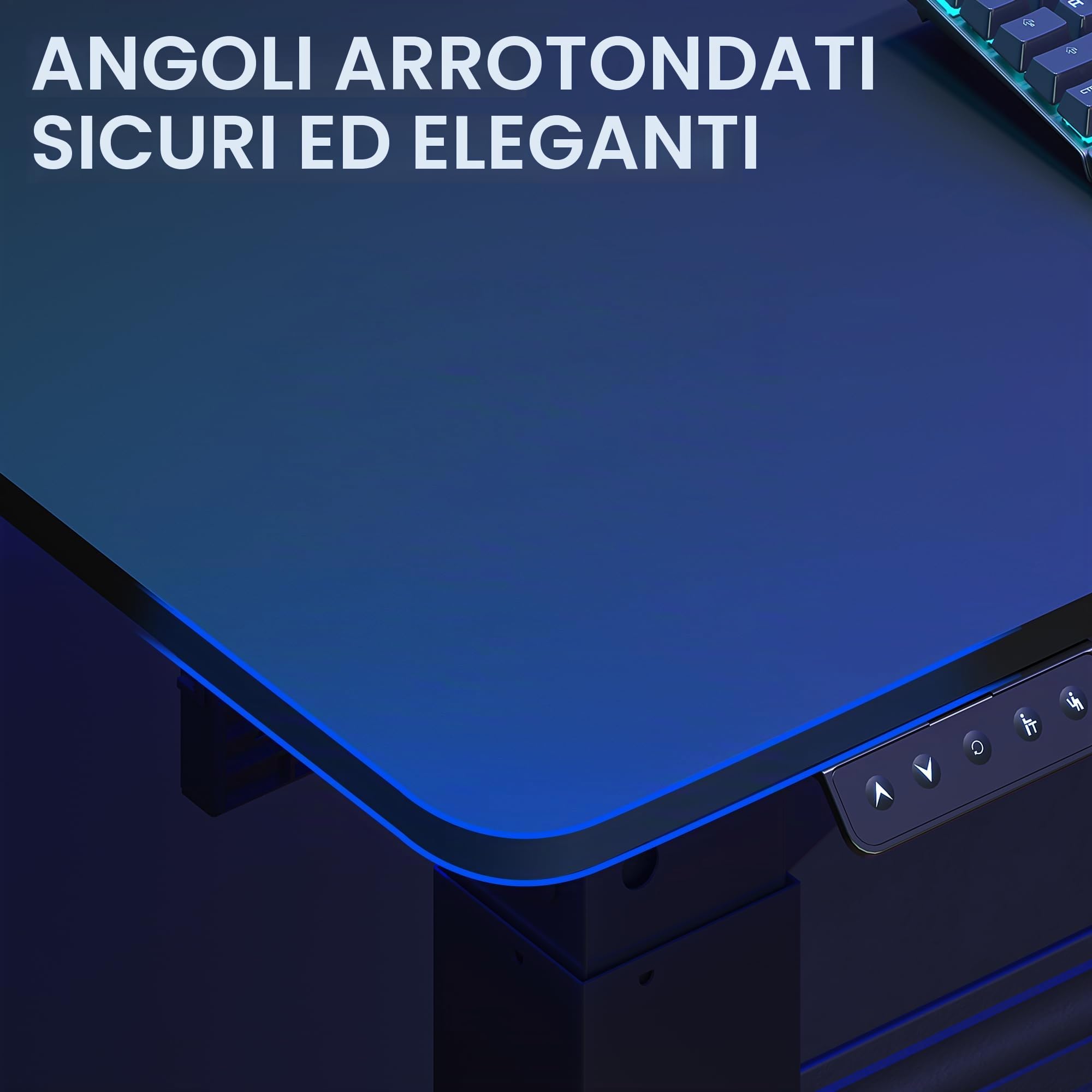 FLEXISPOT 180 * 110cm Scrivania Regolabile in Altezza a Forma di L Con Doppio Motore - Standing Desk Elettrica Con Telaio in Acciaio - 4 Gambe