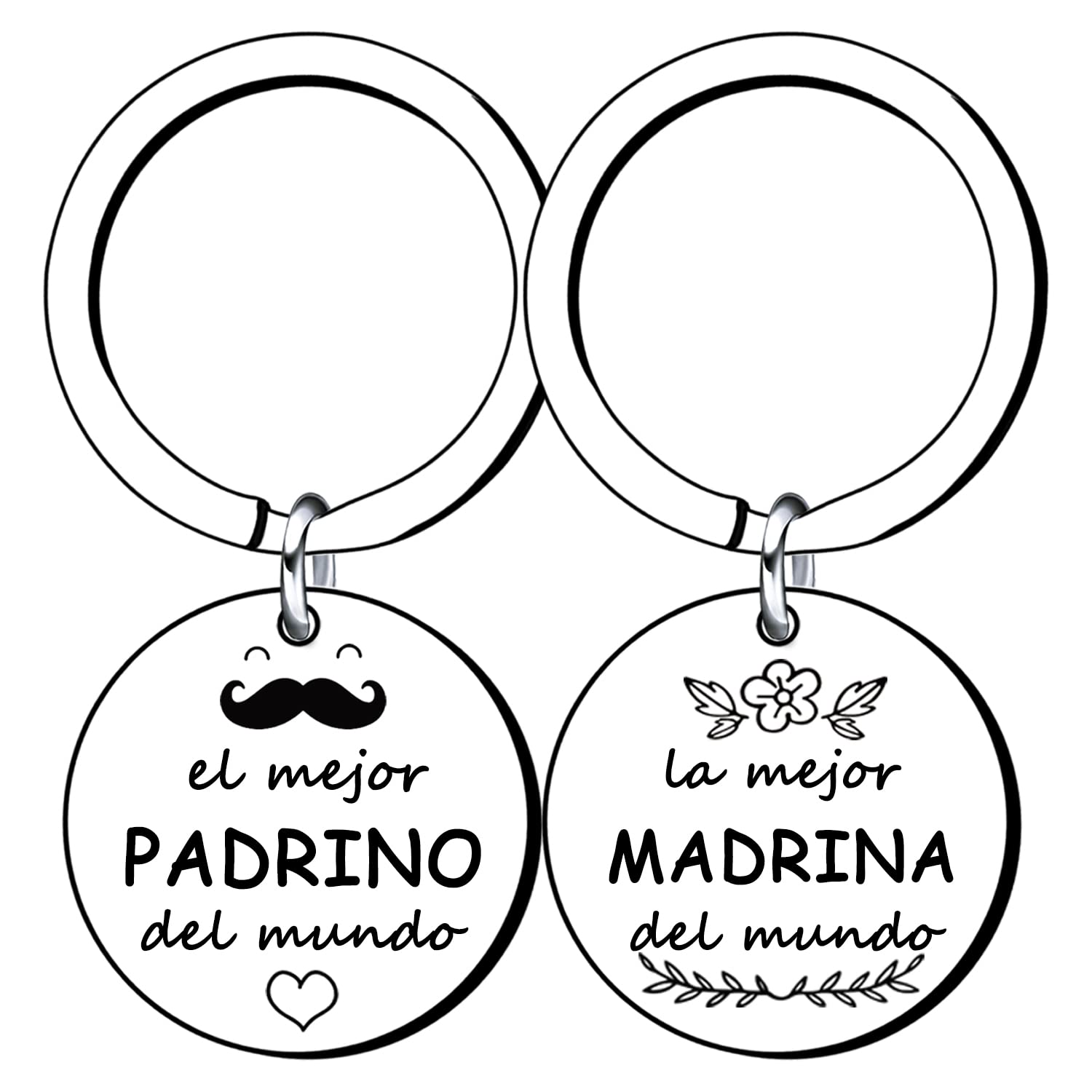 Lumengqi 2ps Regalo Padrinos Llavero Padrino y Madrina Llavero Bautizo Regalo Llavero del Padrino Madrina Idea Regalo día de Pascua Bautismo Mejor Padrino Madrina Regalo Navidad