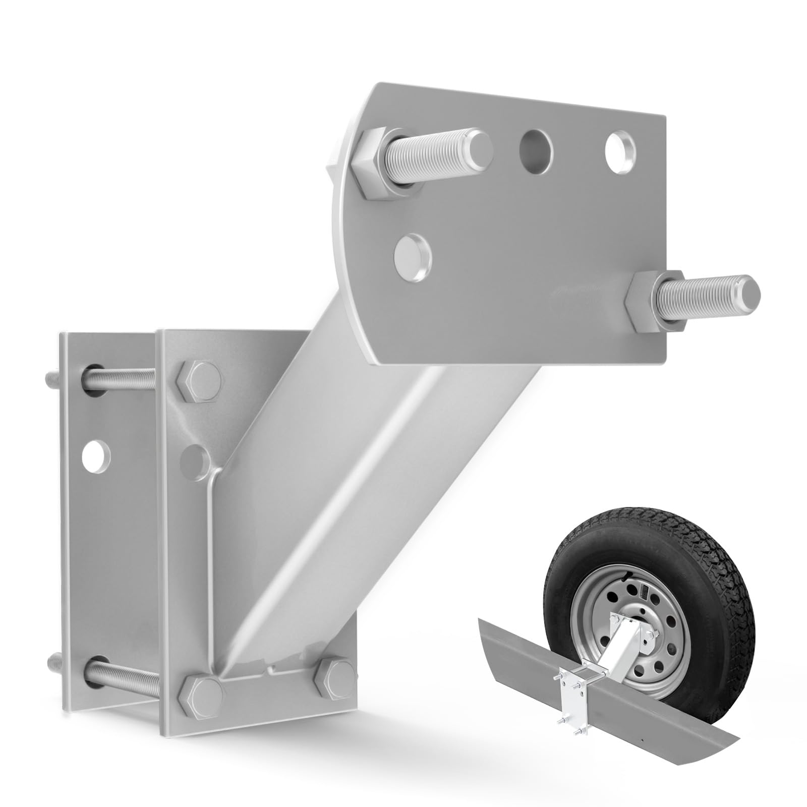 FieryRed Trailer Spare Tire Carrier - 120 lbs Weight Capacity, Fits Most 4 & 5 Lug Wheels, Red Iron Frame, Trailer Tongue Mount