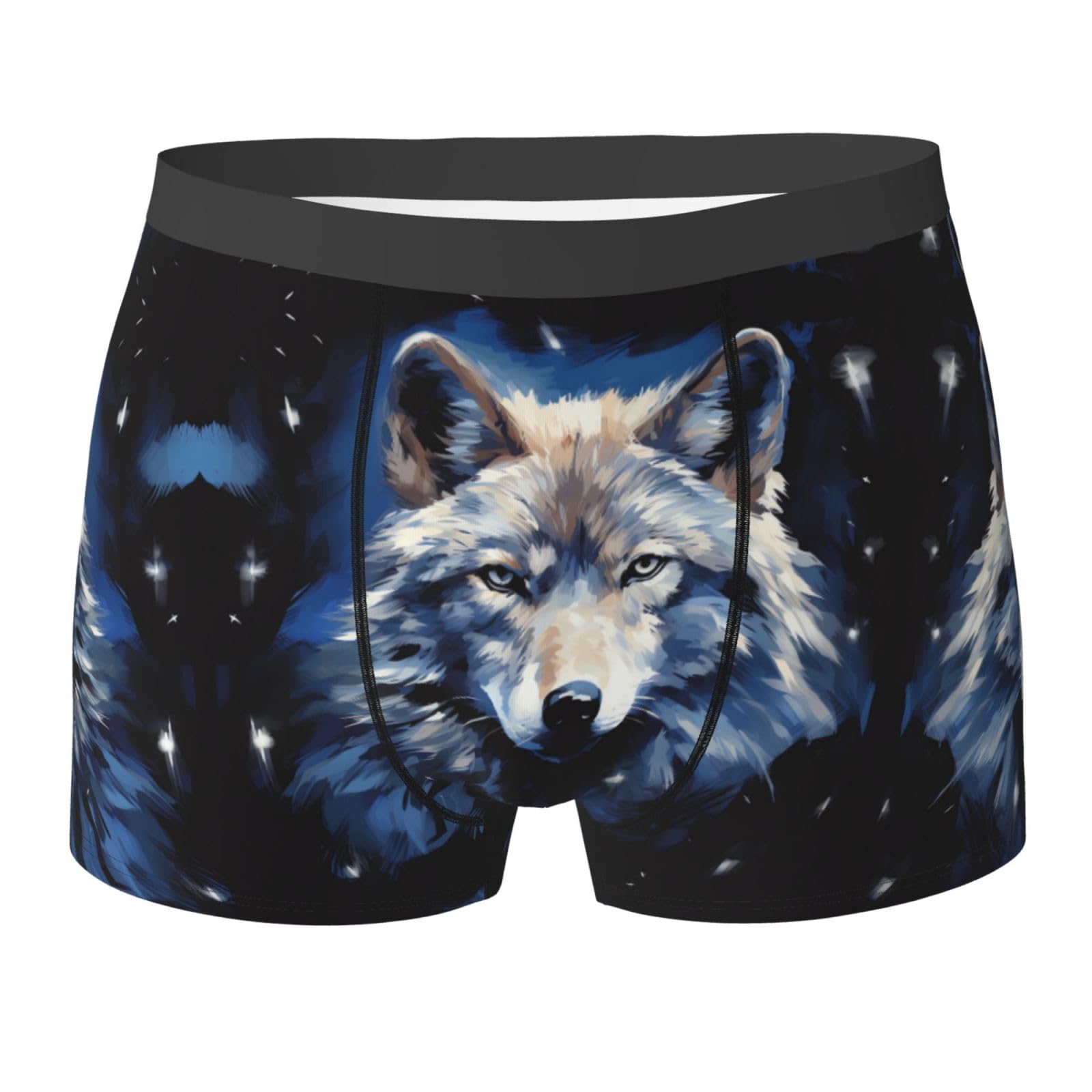Kwqdozf Men's Black Boxer Briefs Breathable Underwear Boxer Brief For Wolf Head Boxers Comfort Soft Trunk