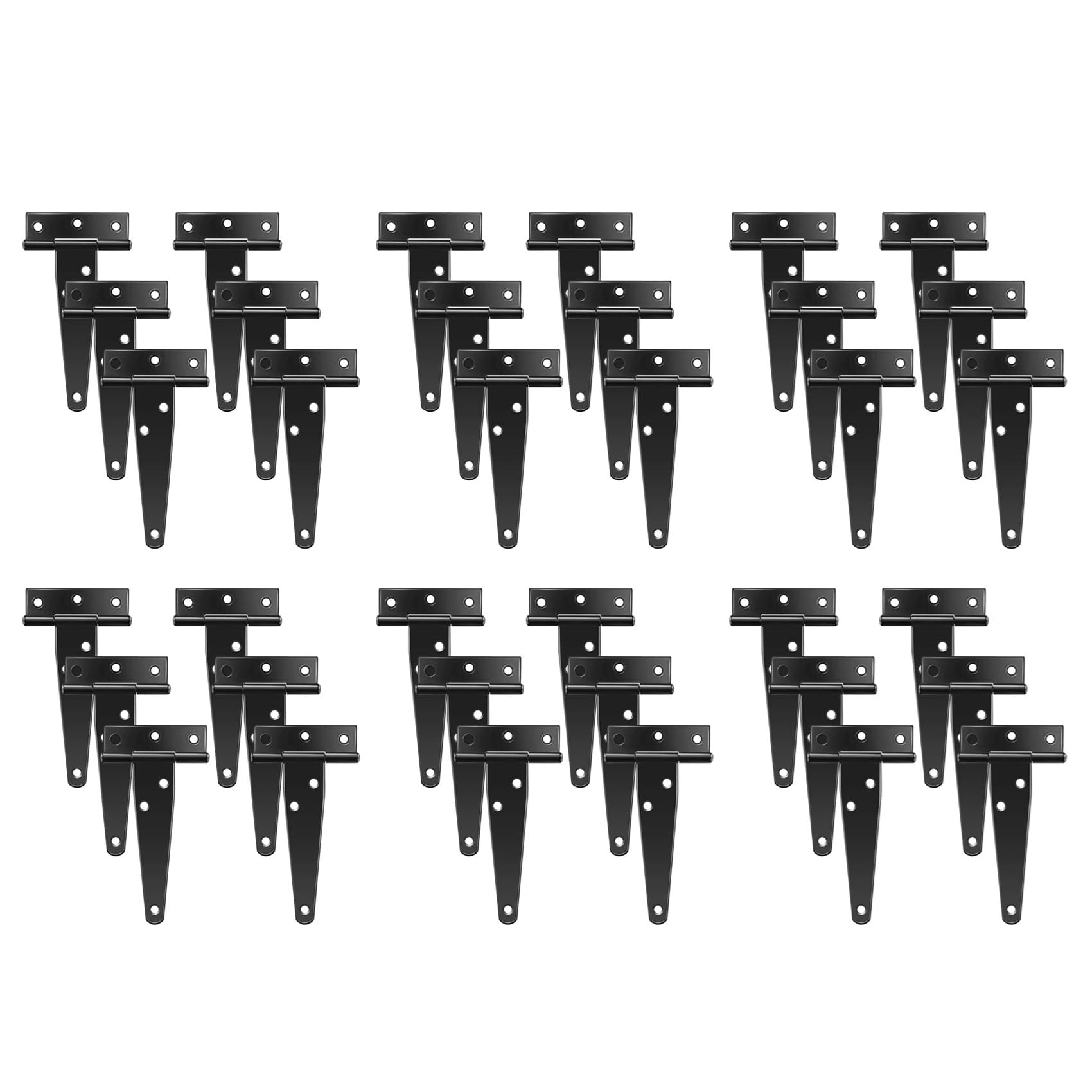 Jnchdghwa Black 36 Pcs 4 Inch T-Strap Hinges Rustic Gate Strap Hinge Rustproof Gate Door Hinges For, Fence And Barn