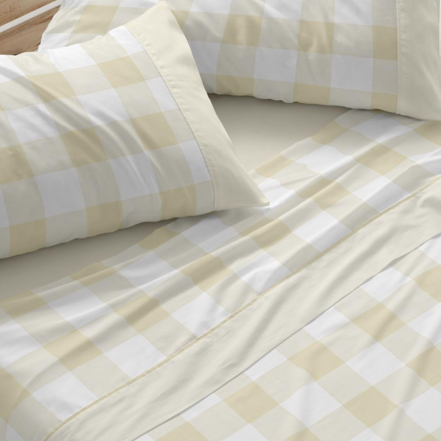 Burrito Blanco Juego de Sábanas 50% Algodón 50% Poliéster Cama 135 Mostaza
