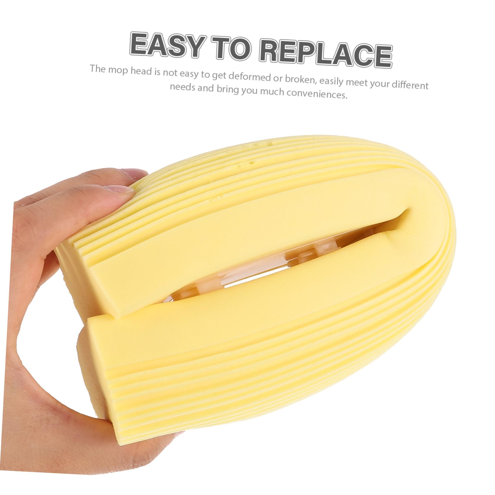 Healeved Recharge pour Balai Éponge 3 Pièces en Éponge Jaune et Plastique, Remplacement pour Tête de Balai, Nettoyage Quotidien des Sols en Bois