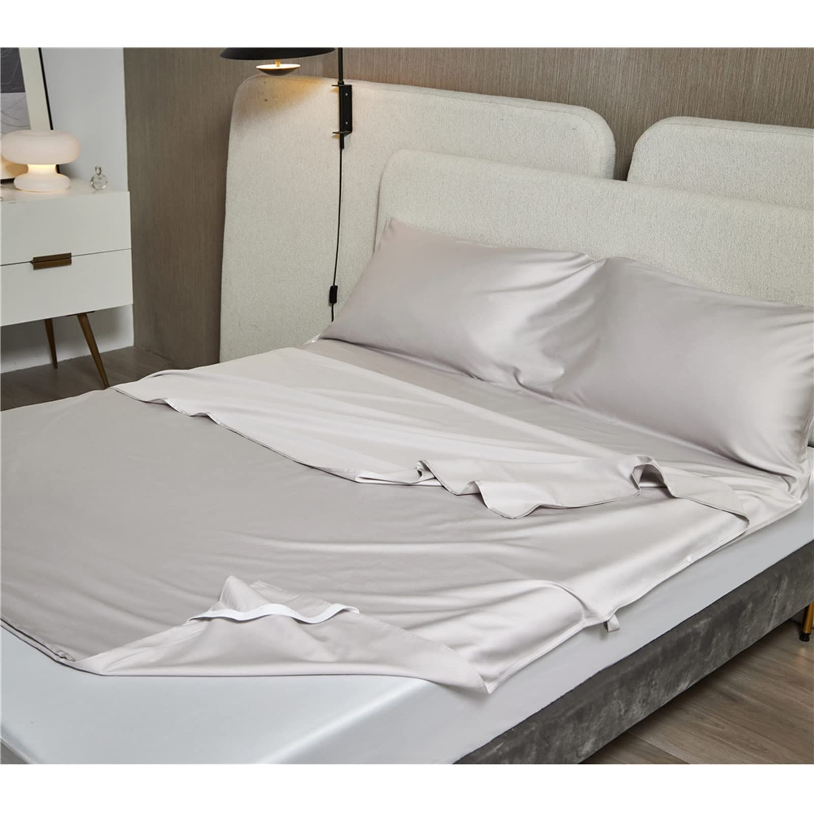 Schlafsack Schlafsack-Innenfutter Aus 100% Baumwolle, Grau, Leichter Und Kompakter Schlafsack for Erwachsene, Geeignet for Reise-Camping-Hotel-Bettwäsche (Size : 160x210cm/62.99x82.67in) Sport & Freizeit