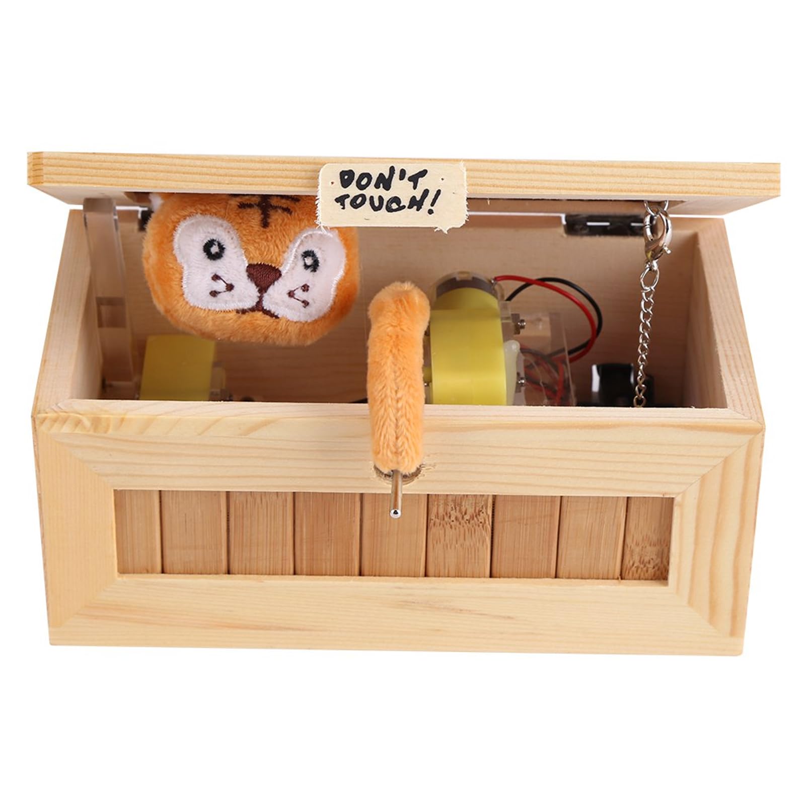Don't Touch Useless Box, Useless Box Wooden USB Electronic Cute Tiger Funny Surprises Machine for Kids Friends Home, Gags Practical Joke Toys