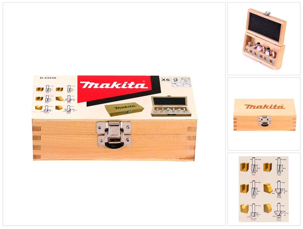 Makita Fräser-Set, 8 mm, 6 Stück, D-53540, 38x530 mm : Amazon.de 