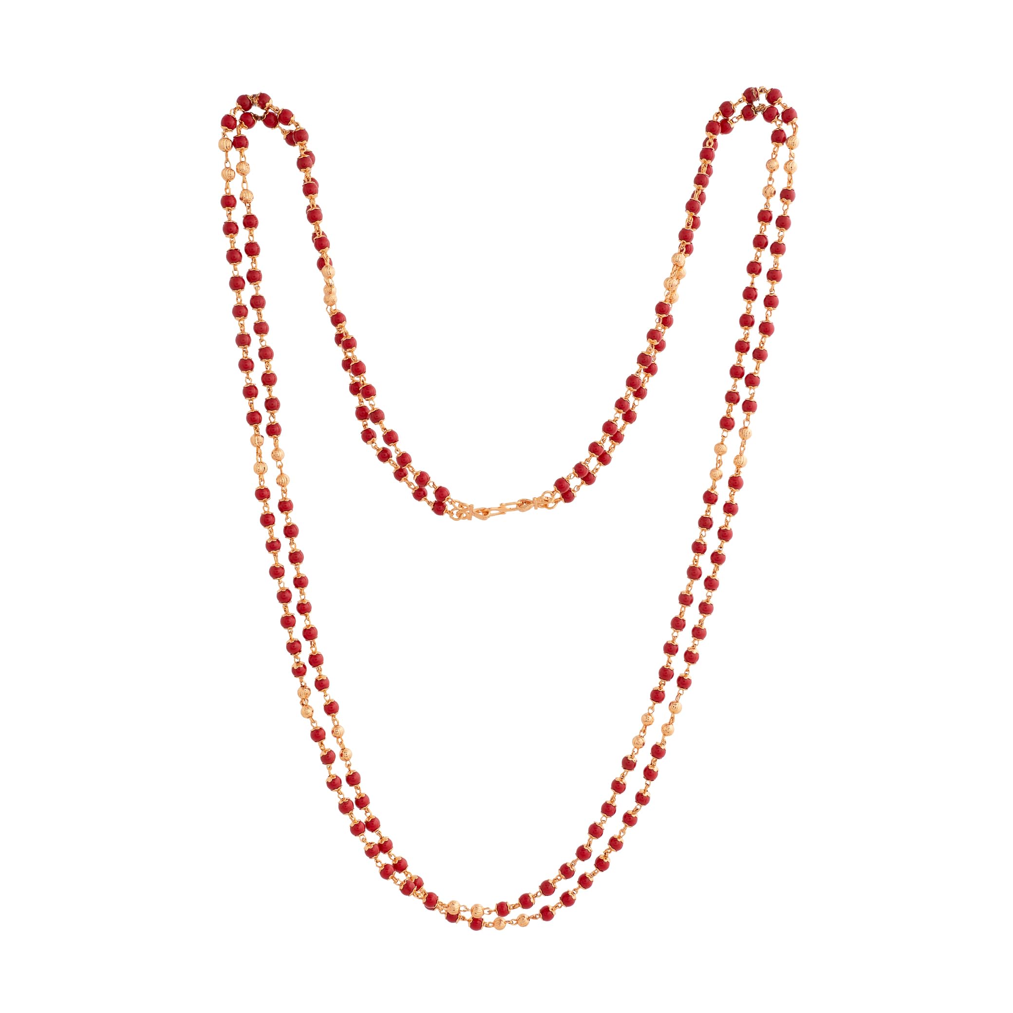 Radhas Creations LONG double line red beads necklace one gram gold for women and girls no.830 (B0CKC2T321) Amazon Price History, Amazon Price Tracker