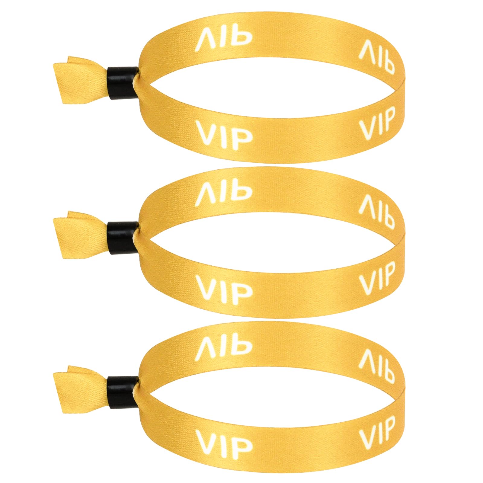 100 Pack VIP Wristbands for Events, Secure Tamper-Proof Cloth Identification Bracelets with One-Time Lock, Adjustable Heat Transfer Printed Entry