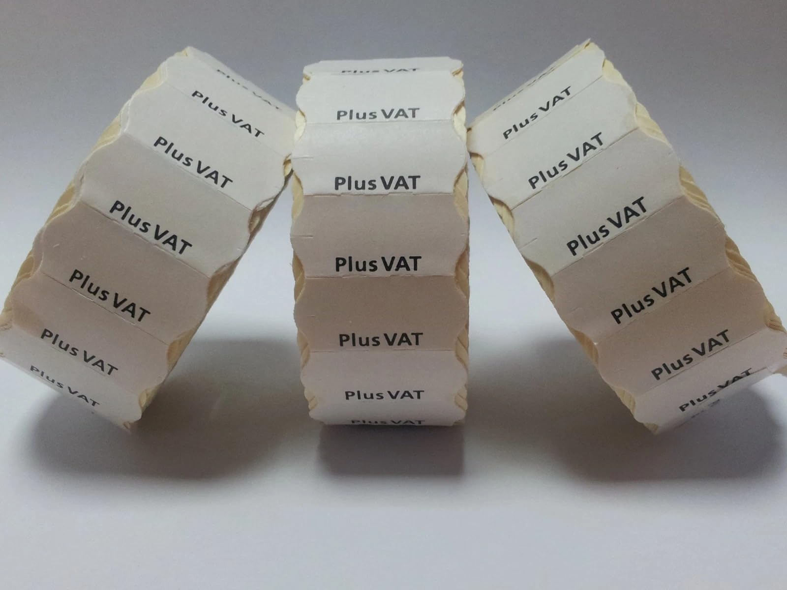 JIO CT4 26 x 12 mm Price Gun Label Stickers Tags, Compatible with Avery, sato, Puma, Lynx, motex & Many More Price Gun Refill for Retail Shop and Tagging | Color Plus VAT | Pack of 5
