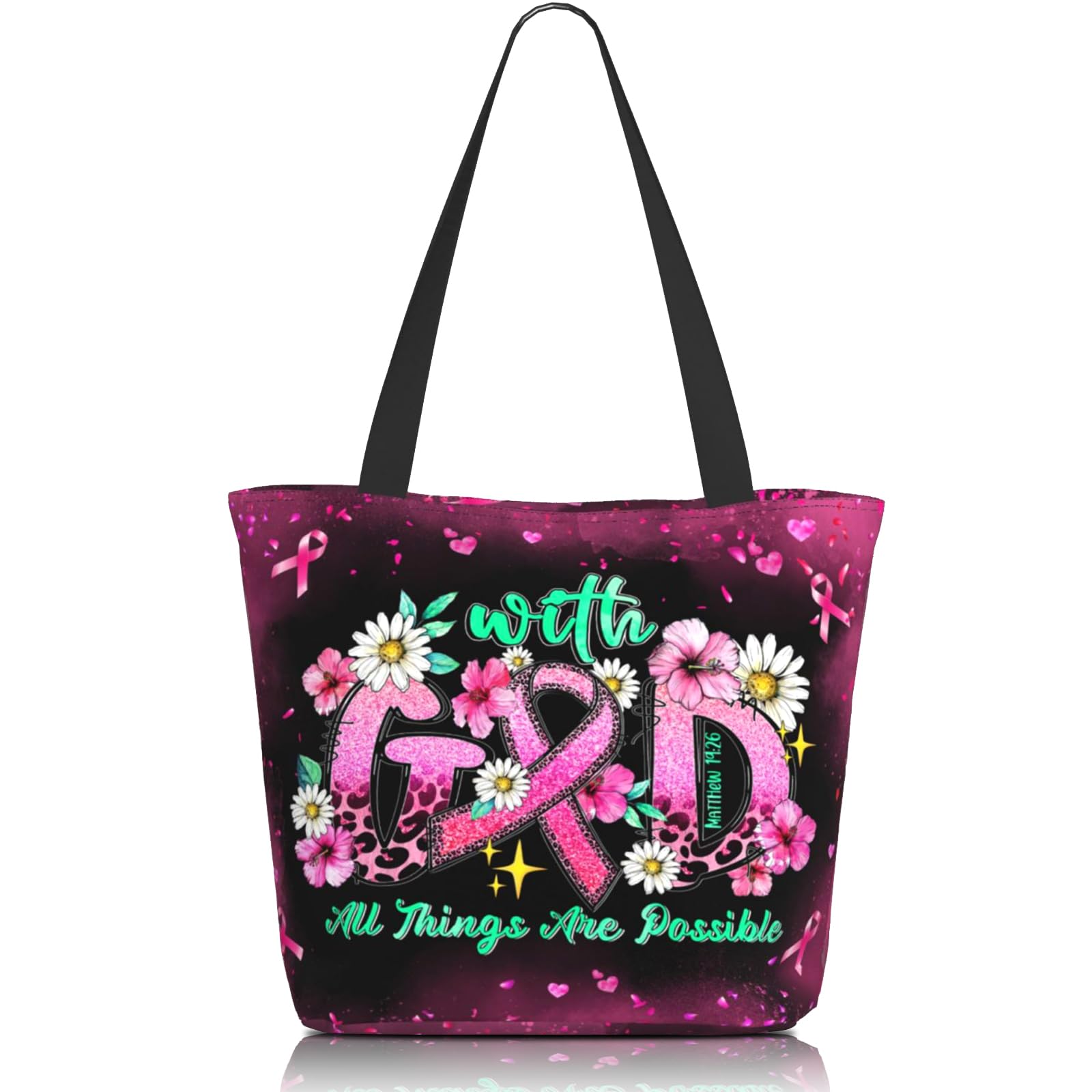 EluteFpme Bible Tote Bags for Women Christian Tote Bag Church Shoulder Bag Inspirational Bags With Zipper Christian Gift