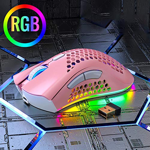 GAYBJ Wireless Mouse for Laptop Silent Cordless USB Mouse Wireless Optical Computer Mouse, 7 Buttons, Battery Included, 800/1200/1600DPI with 3 Adjustable Levels,D