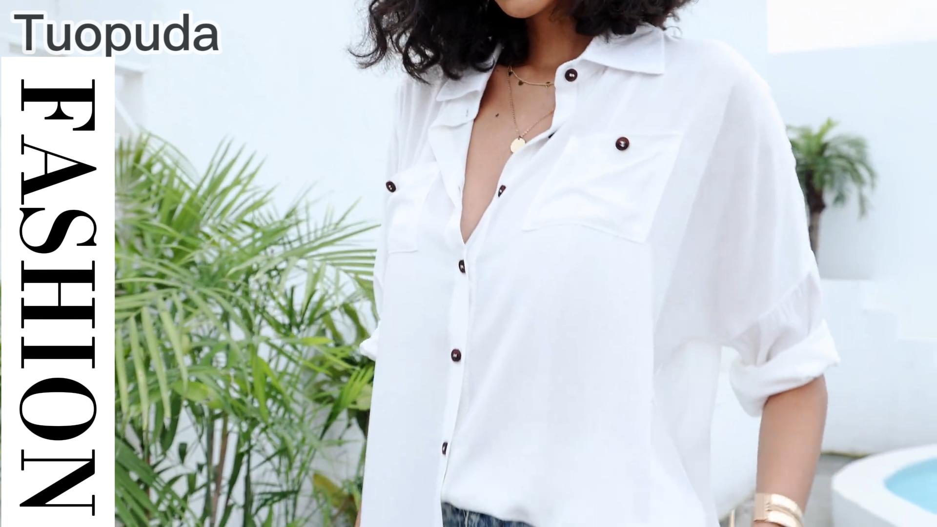 Copricostume Donna In Cotone - Camicia Lunga Per Spiaggia E Piscina, Elegante E Comoda - Foto 4