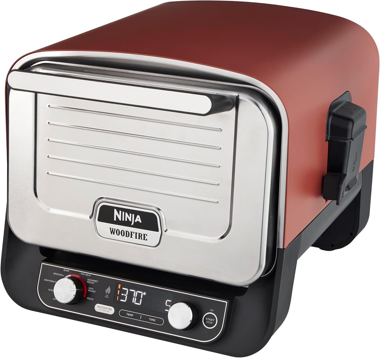 Ninja Woodfire Outdoor-Ofen, 8-in-1-Pizza- Ofen, BBQ-Smoker mit Bratrost, OO101EU + verstellbarer Ständer und Beistelltisch 4718J800EUUK