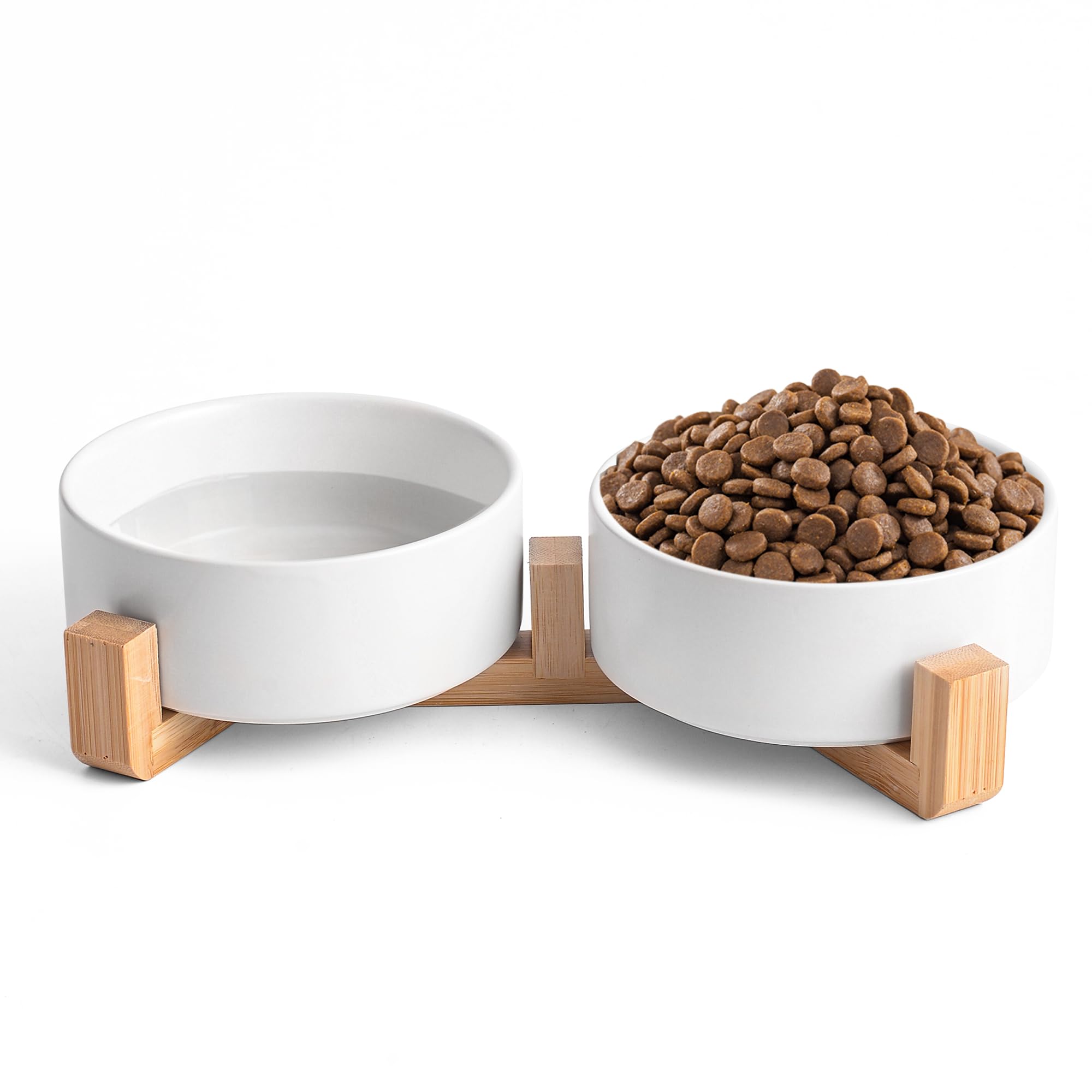 Mowtanco Cuencos básicos para perros (blanco × 2)