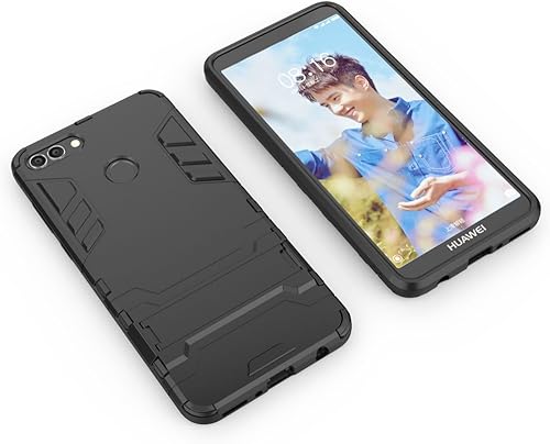 Miniatura 4 de Funda híbrida para Huawei Y9 (2018), a prueba de golpes, para Huawei Y9 (2018), protección de doble capa, carcasa rígida con soporte para Huawei Y9
