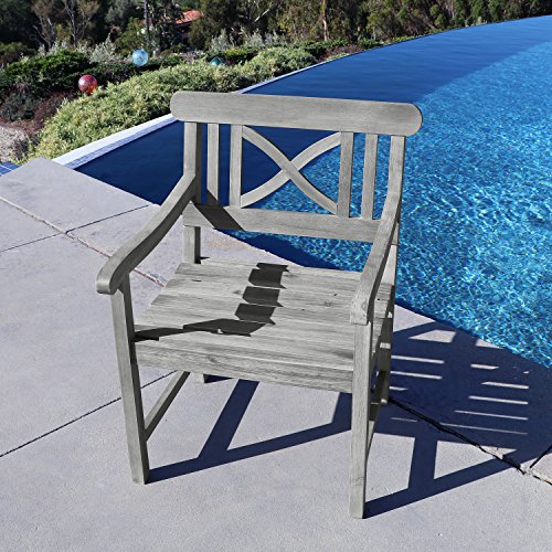 Vifah V1298 Renaissance Outdoor Hand-Scraped Hardwood Armchair #TOP1