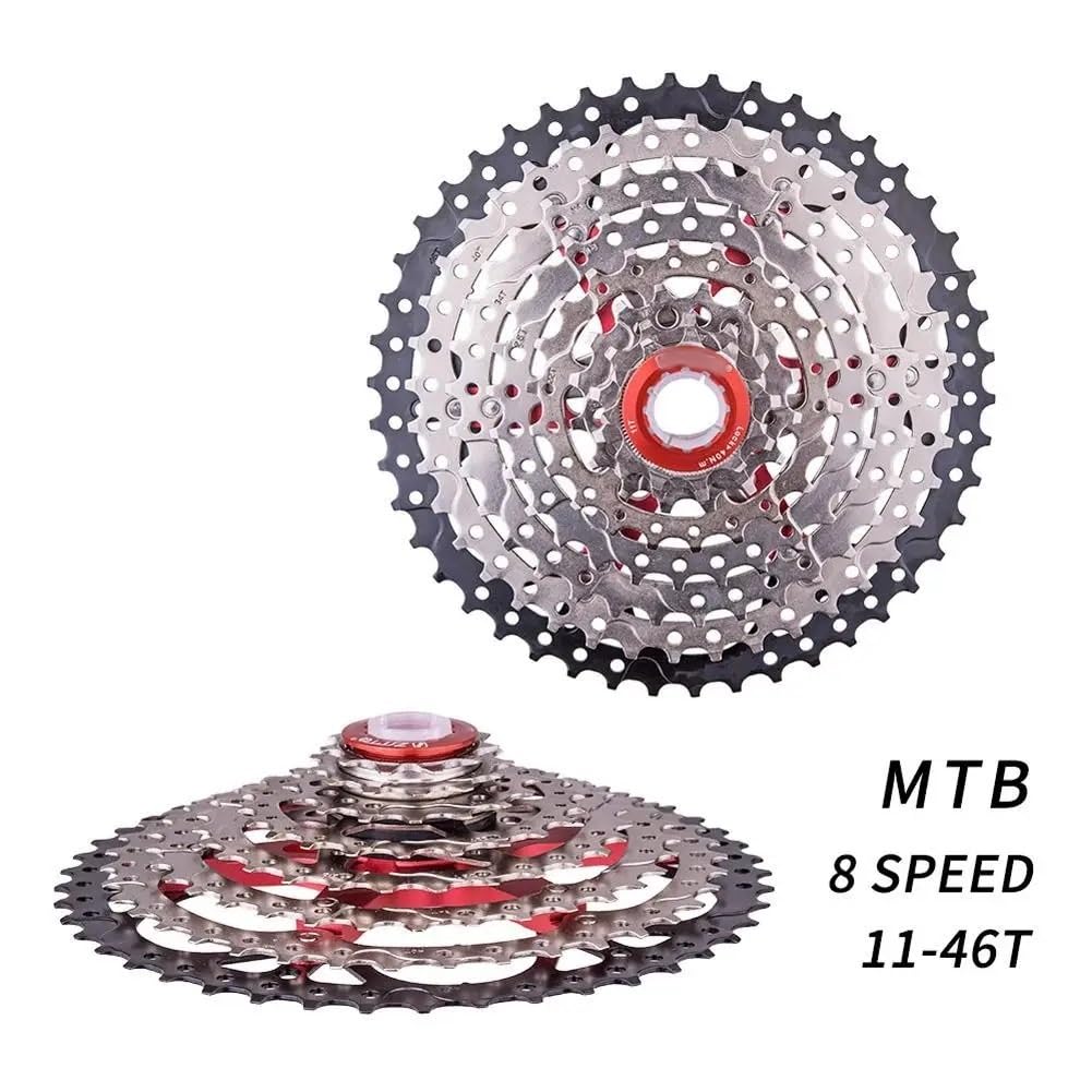 Fahrrad Zahnkranz 8-Fach 46T großes Zahn-Schwungrad-Mountainbike-Kassetten-Kettenrad Stahl Freilauf MTB-Fahrradteile Fahrrad Kassetten