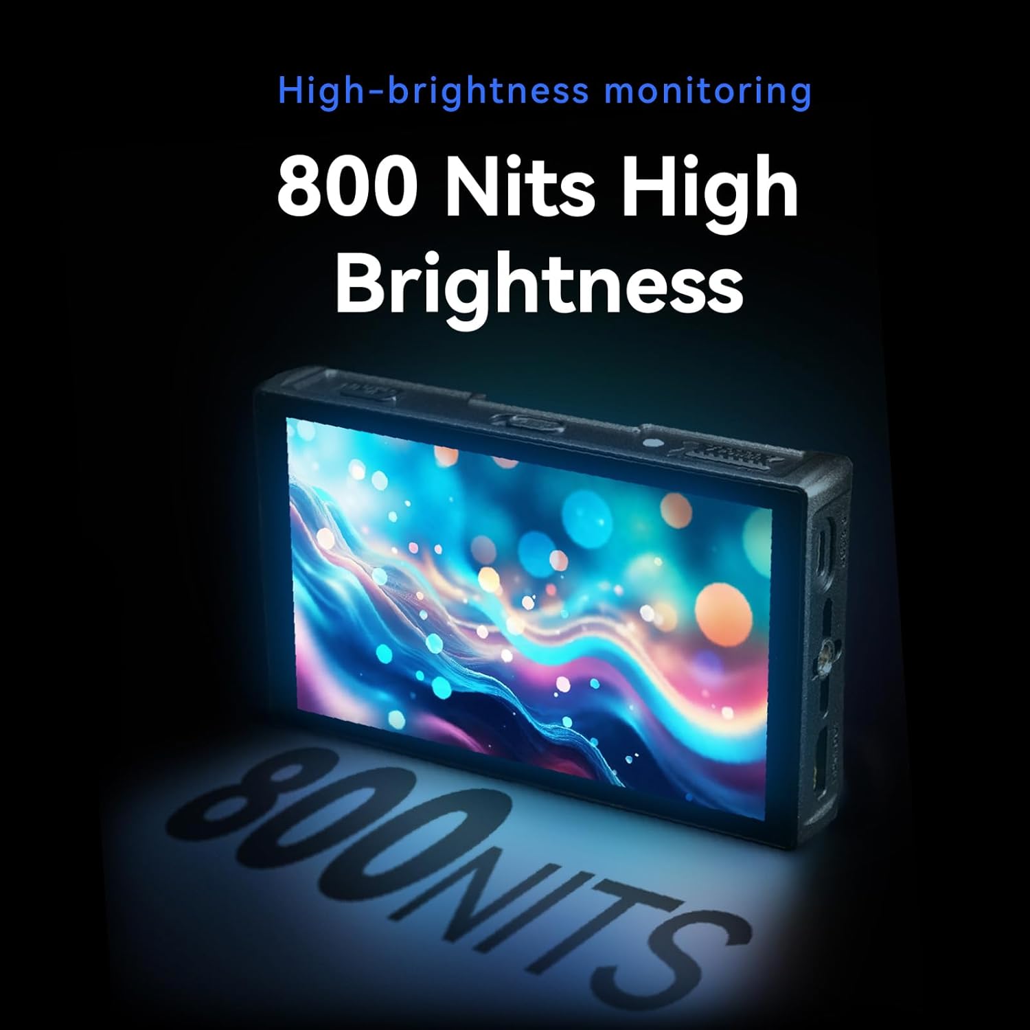 Side view of Portkeys LH5C monitor showing USB-C and HDMI ports.