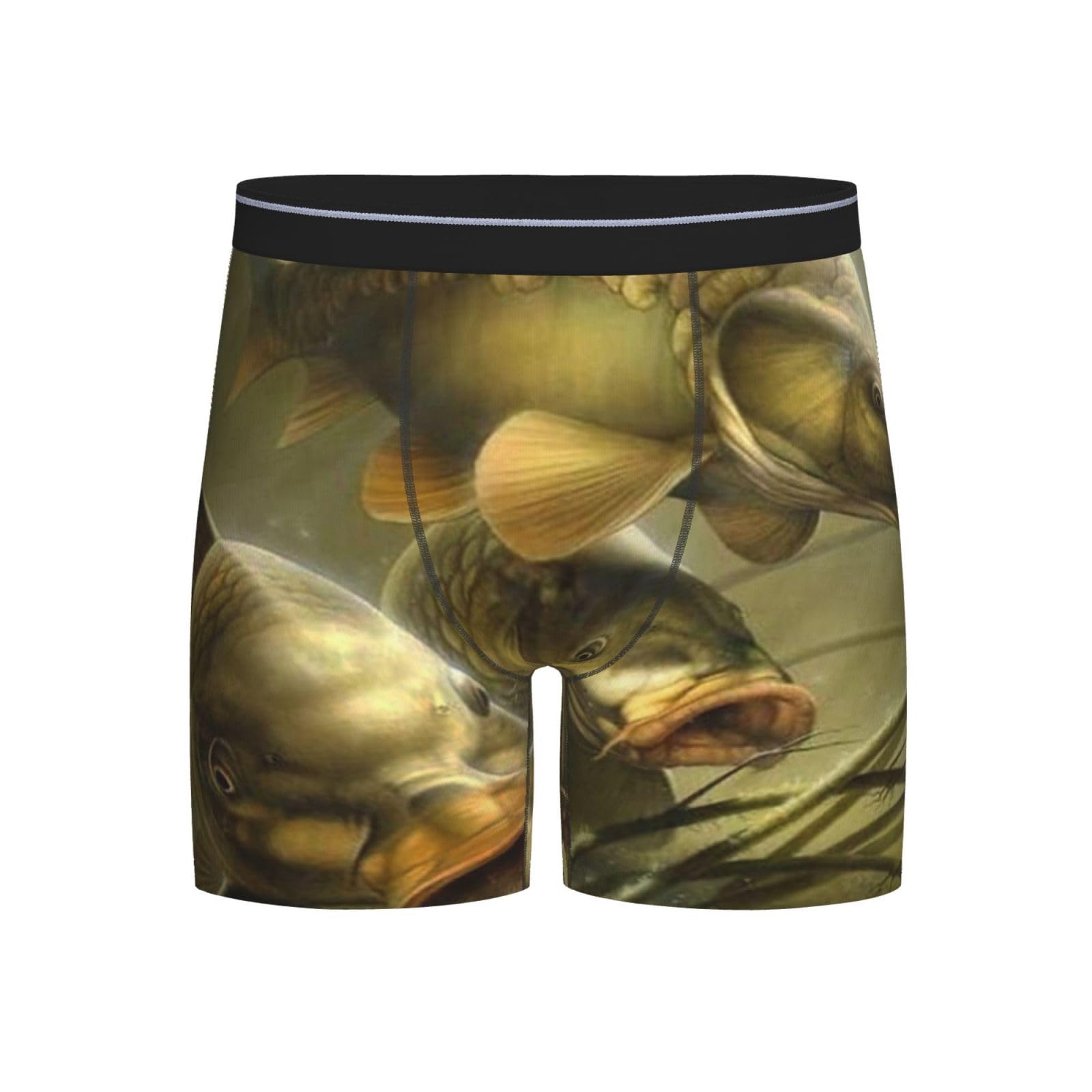 GRatka Boxer Briefs,Mens Underpants Boxer Shorts Leg Boxer Briefs Funny Novelty Underwear,Carp Fishing Art