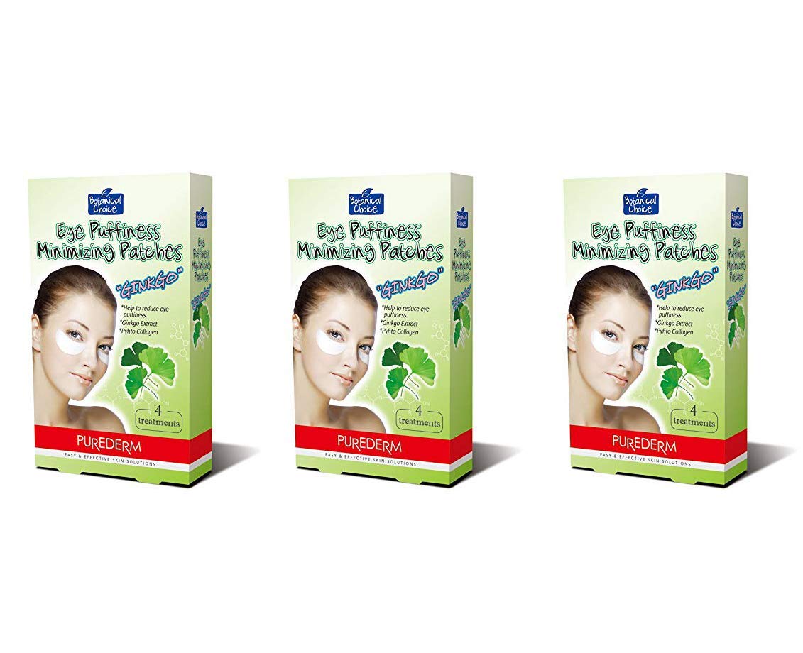 PuredermPurederm Eye Puffiness Minimizing Ginkgo Eye Patches (Pack of 3 - 12 Treatments)