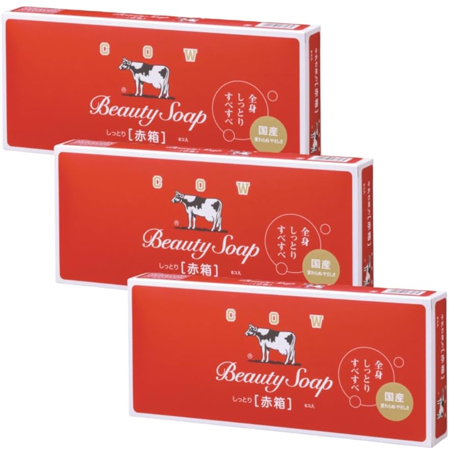 Amazon | カウブランド 牛乳石鹸 赤箱 石鹸 90g × 6個入 | ノー