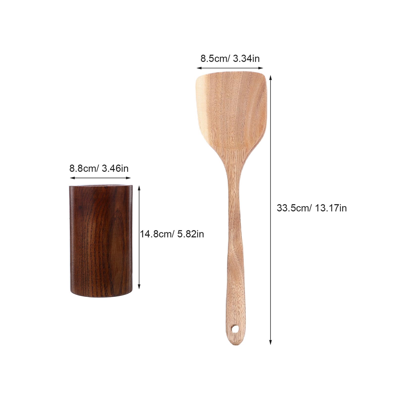 VALICLUD Ustensiles de Cuisine Bois Cuillères et Spatules Ustensiles de Service avec Support pour Cuisiniers