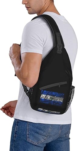 Miniatura 5 de IMEEGIEN Silk Style Flag Of El Salvador Crossbody bag Women's Slouchy Chest Backpack Men's Travel Outdoor Sports Casual Crossbody