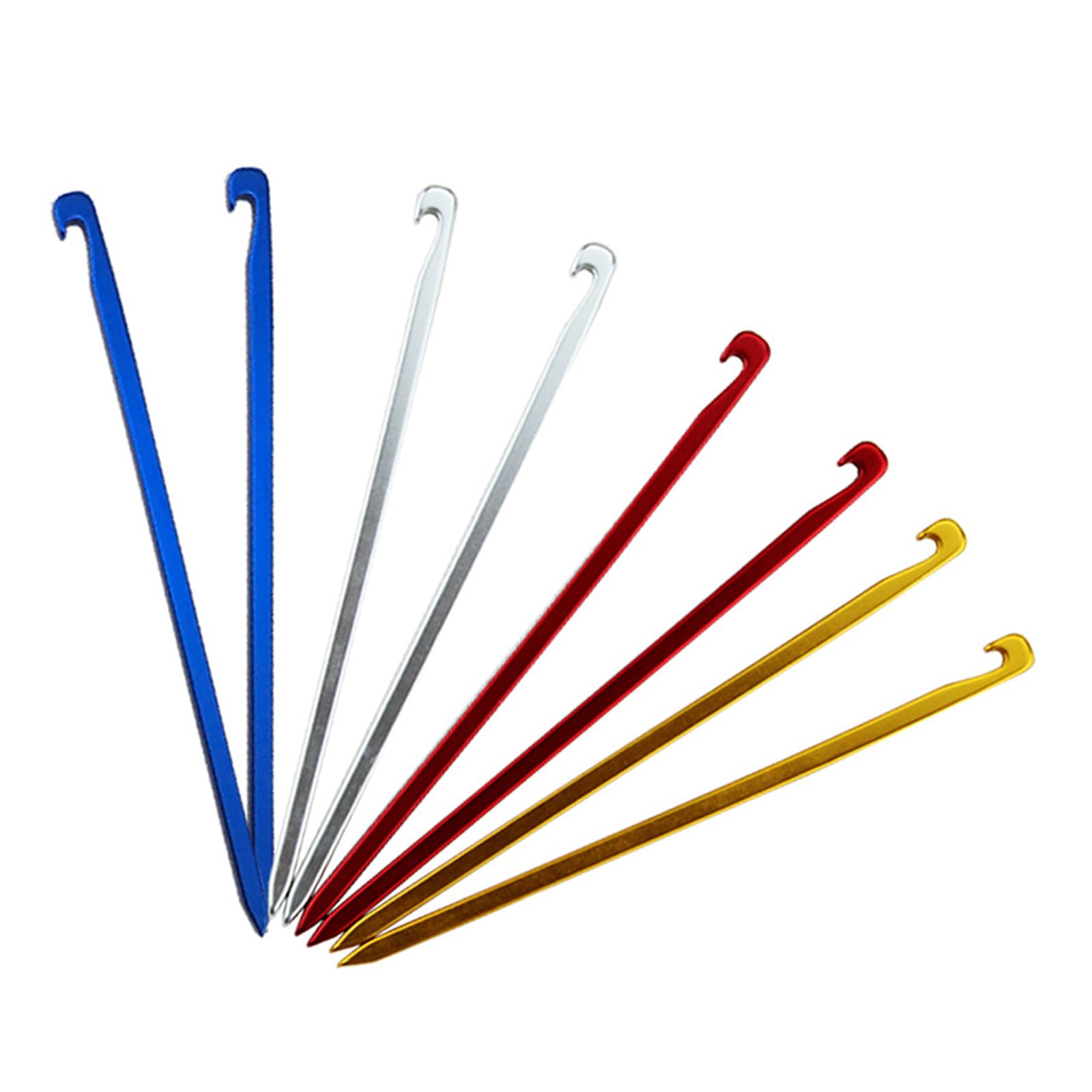 10 Picchetti Da Tendal Lega Alluminio Aeronautico 7075, 18cm Con Riflettori, Picchetti A Y Per Campeggio, Tenda, Amaca - Leggeri E Resistenti - 2