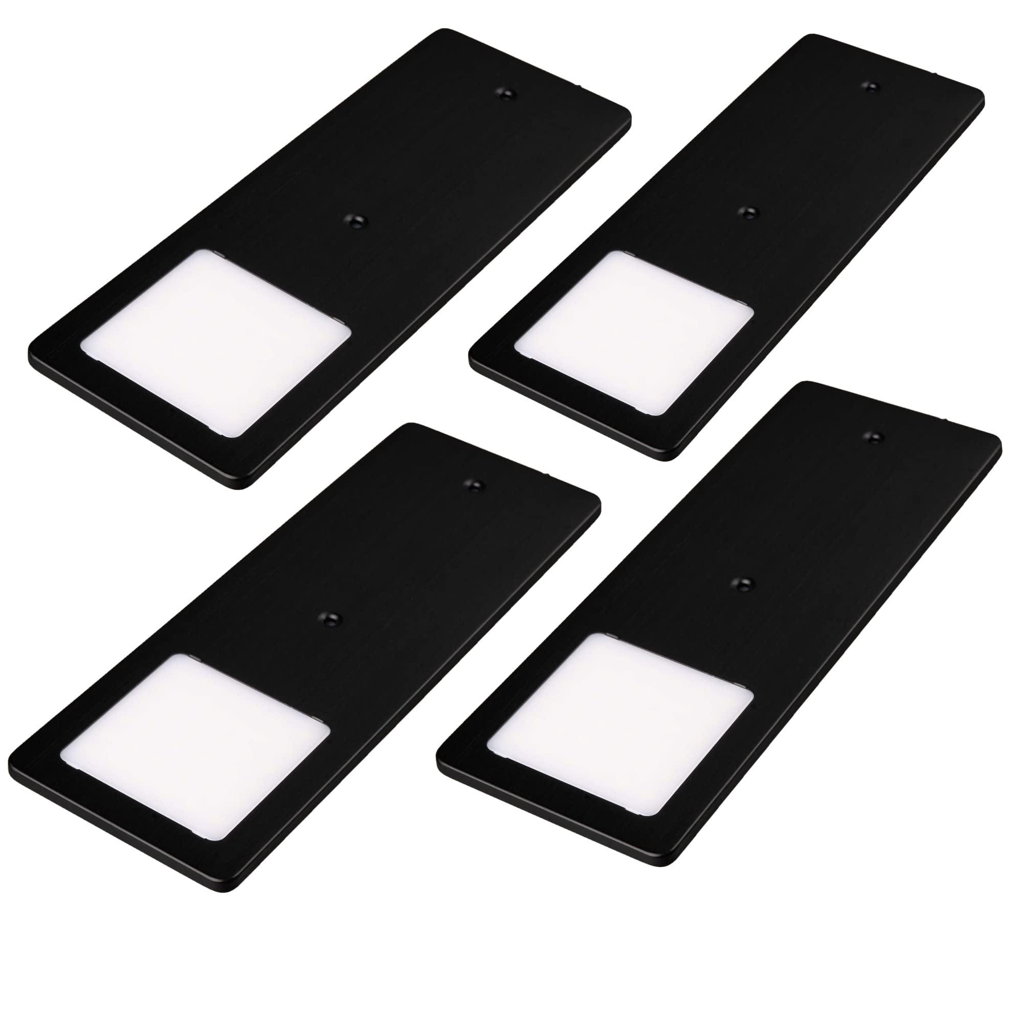 kalb | LED Unterbauleuchten schwarz 5W- sehr flache Küchenleuchte Einbaustrahler Einbauspot, Auswahl:4er Set warmweiss