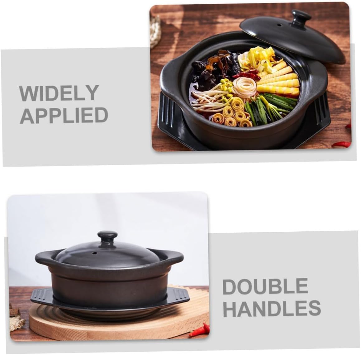 Ceramic Casserole Pot with Lid Stew Pot for Simmering Heat-resistant Kitchen Cookware for Home Cooking and Family Gatherings