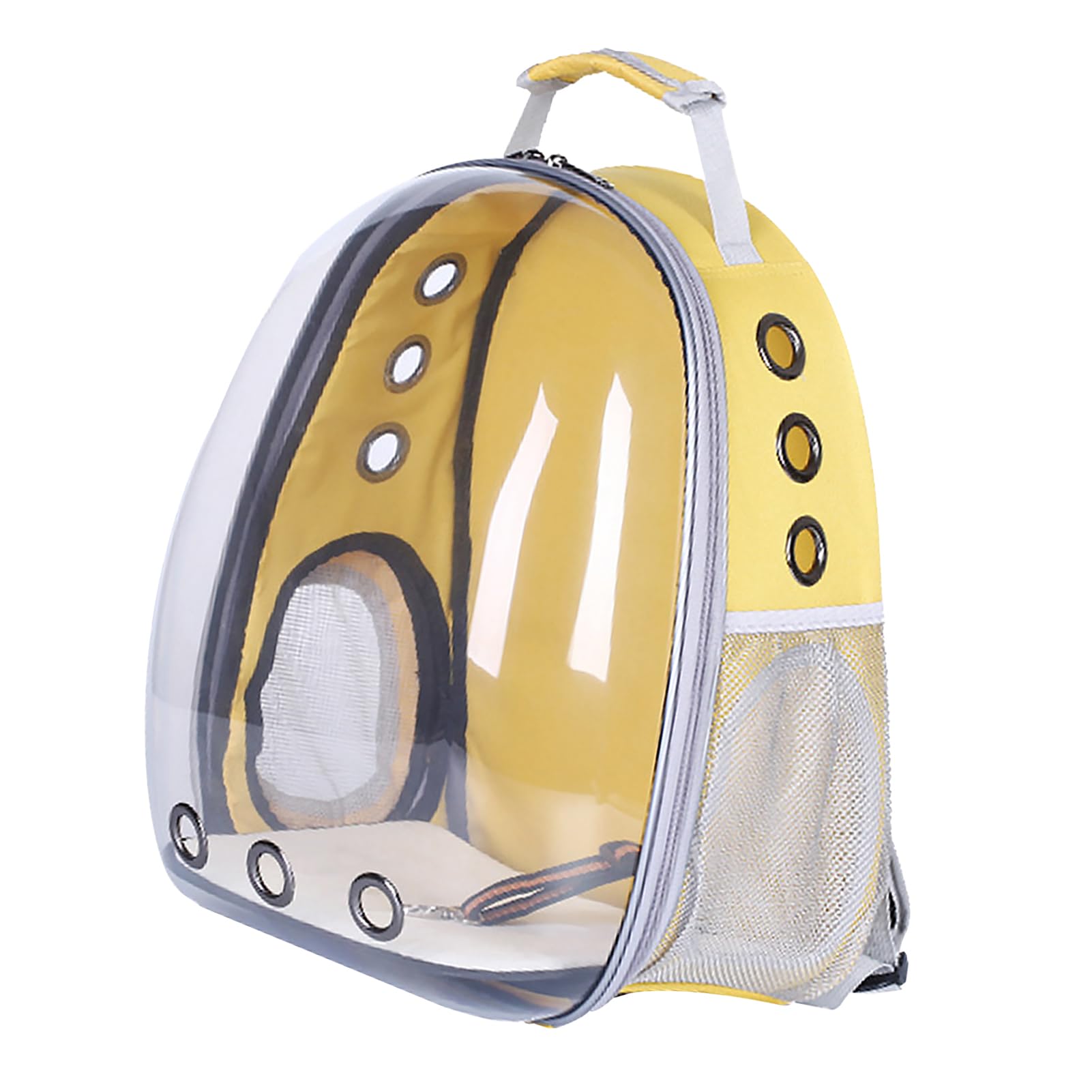 Mochila para Mascotas, Bolsa Transportadora para Gatos con Ventana Transparente y Transpirable, Abierta Lateral, para Viajes, Senderismo, Material ABS y PC (Yellow)
