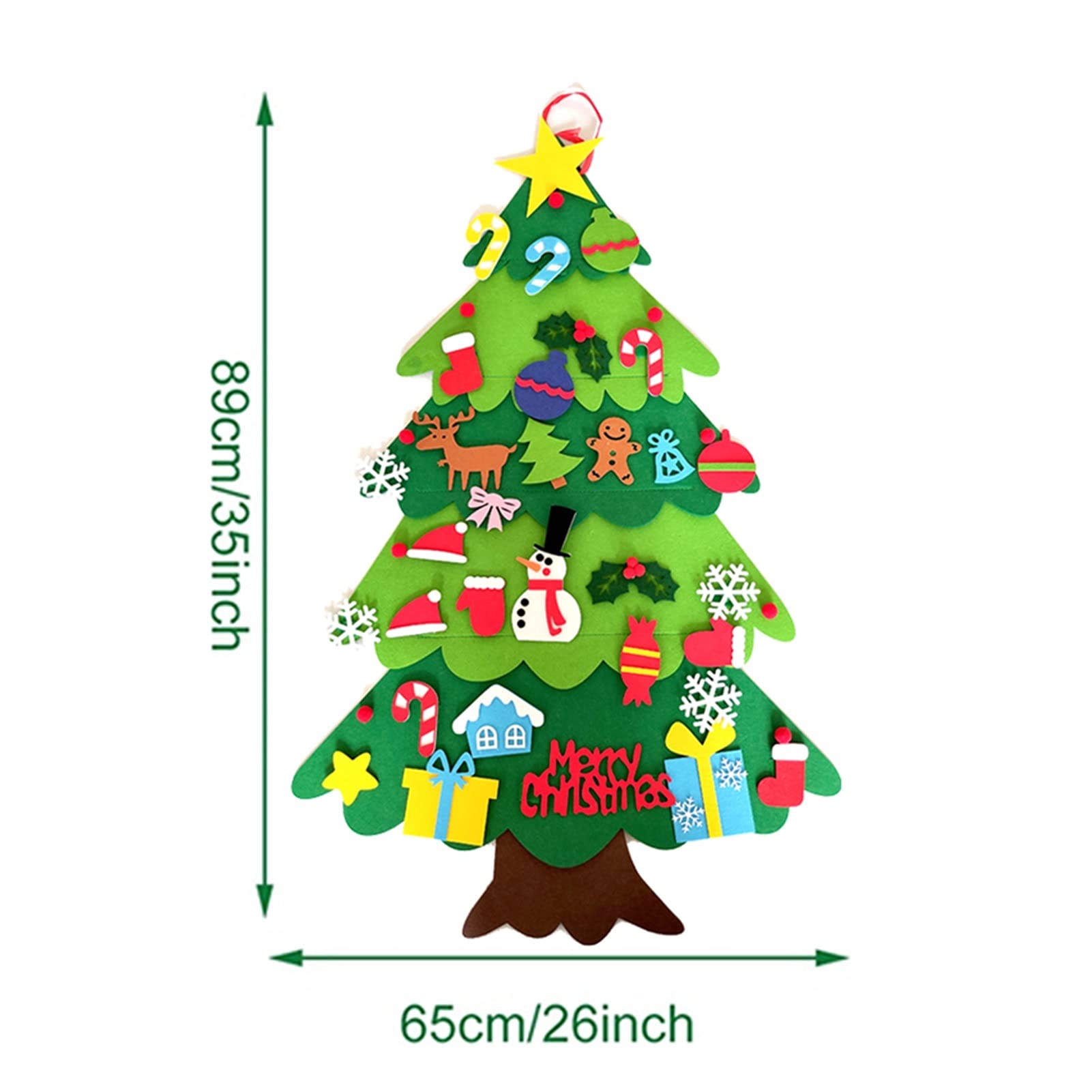 choinka DIY filcowa choinka dekoracje na boże narodzenie nadające się do domu ozdoba świąteczna prezenty bożonarodzeniowe święty mikołaj choinka Jingxin(A-26pcs Ornaments)