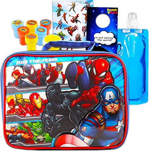 Marvel Store Lunch Box & Water Bottle Set - Avengers School Supplies Bundle With Insulated Lunch Box & Water Bottle For Kids Plus Stickers, Stampers, & More (Avengers Lunch Set) #TOP16