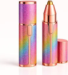 Depilador Facial Feminino 2 em 1 Tipo Batom, Removedor de Pelos e Aparador de Sobrancelhas, Buço e Rosto, Depilador Elétrico Portátil Recarregável com Luz LED