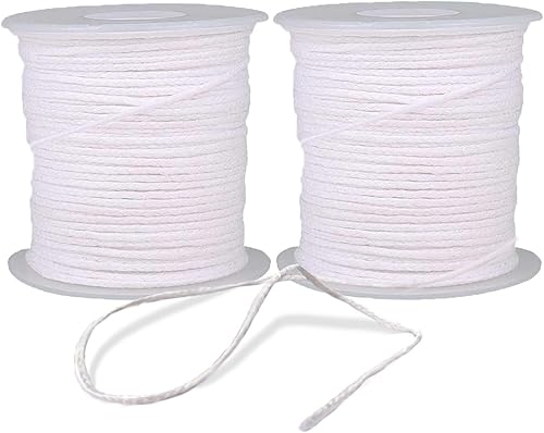 BEADNOVA Candle Wick - Mecha trenzada de algodón para vela de 400 pies, mecha trenzada para fabricación de velas y velas (400.3 ft134 yardas400 pies)