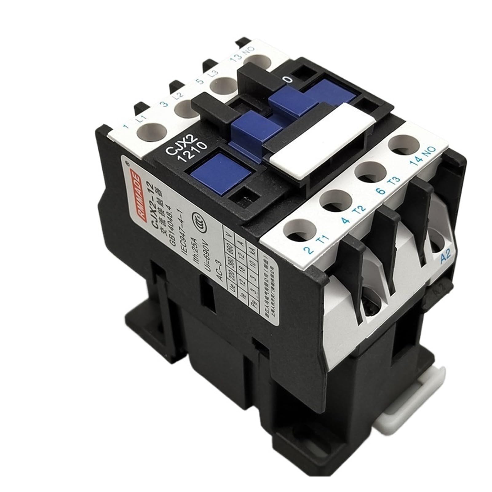 NVSFZGIYG Three-Phase Motor electromagnetic contactor Relay 12A 3P 3 Pole 1NO AC 24V 110V 220 V 380V Coil CJX2-1210 35mm Din Rail