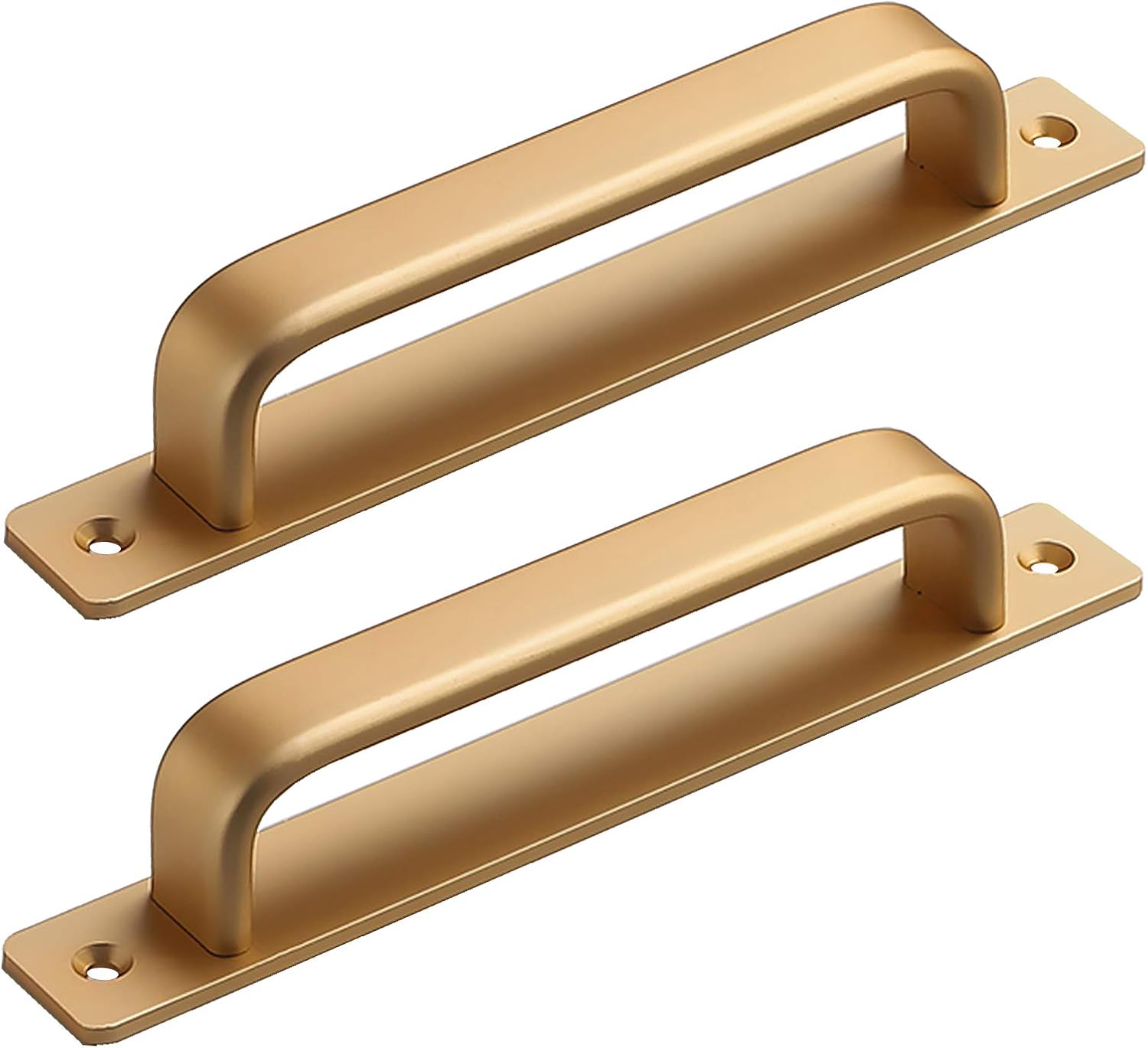 2pcs Door Pull Handle Sliding Door Handles Flat Bar Grip Garden Gate Handle Barn Door Handles Front Door Handles for Wooden Doors Sliding Gate Garage Shed Handles(goldHole Distance
